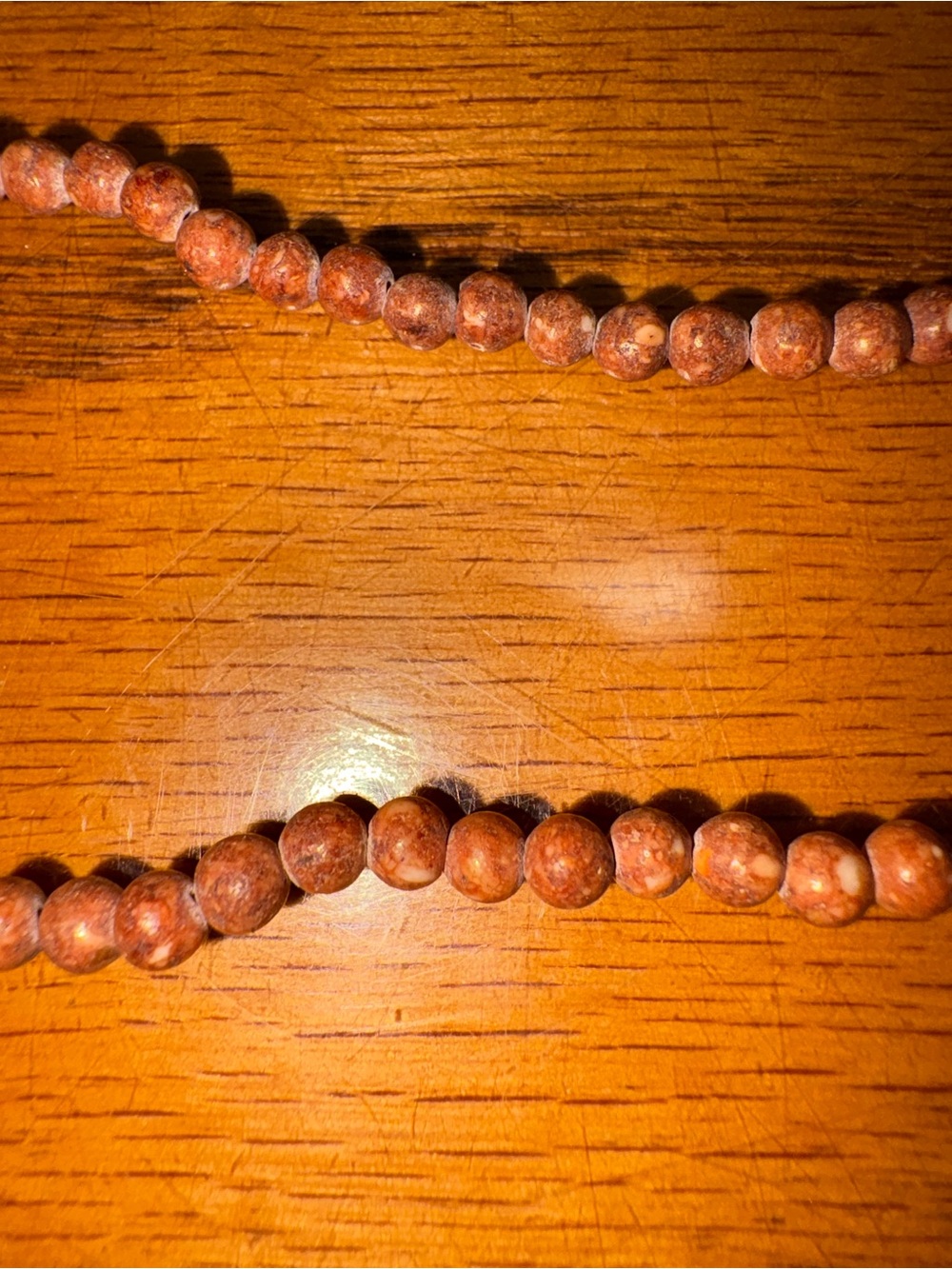 Natural Jasper Beaded Necklace in Earthy Rust. 17 1/2 Inch